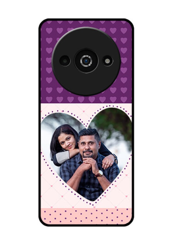 Xiaomi Redmi A3 Custom Glass Phone Case - Violet Love Dots Design