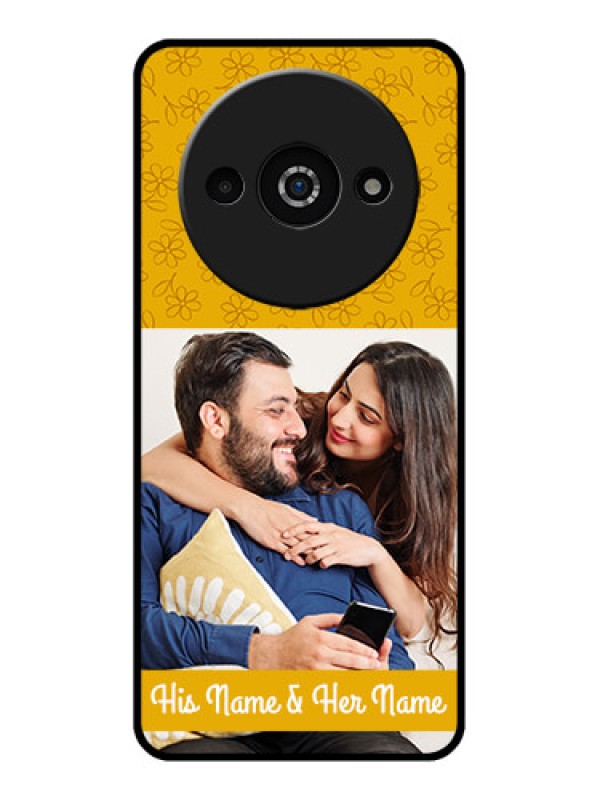 Custom Xiaomi Redmi A3 Custom Glass Phone Case - Yellow Floral Design