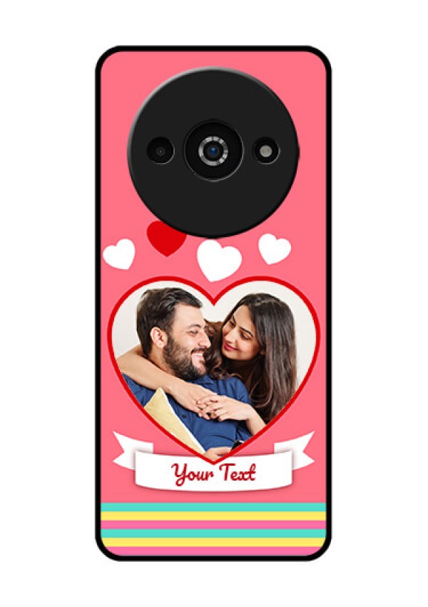 Xiaomi Redmi A3 Custom Glass Phone Case - Love Shapes Doodle Design
