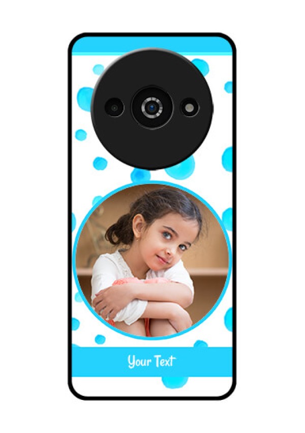 Xiaomi Redmi A3 Custom Glass Phone Case - Blue Bubbles Pattern Design