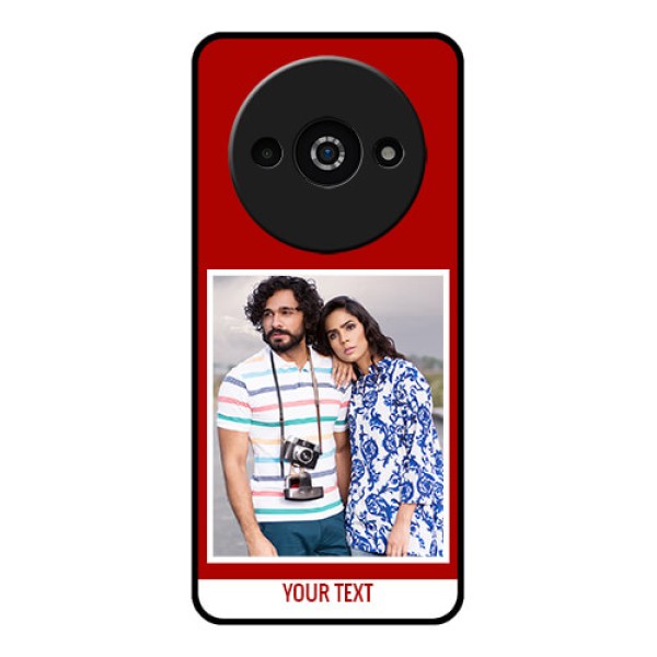 Xiaomi Redmi A3 Custom Glass Phone Case - Red Color Design Xiaomi Redmi A3 Custom Glass Phone Case - Red Color Design