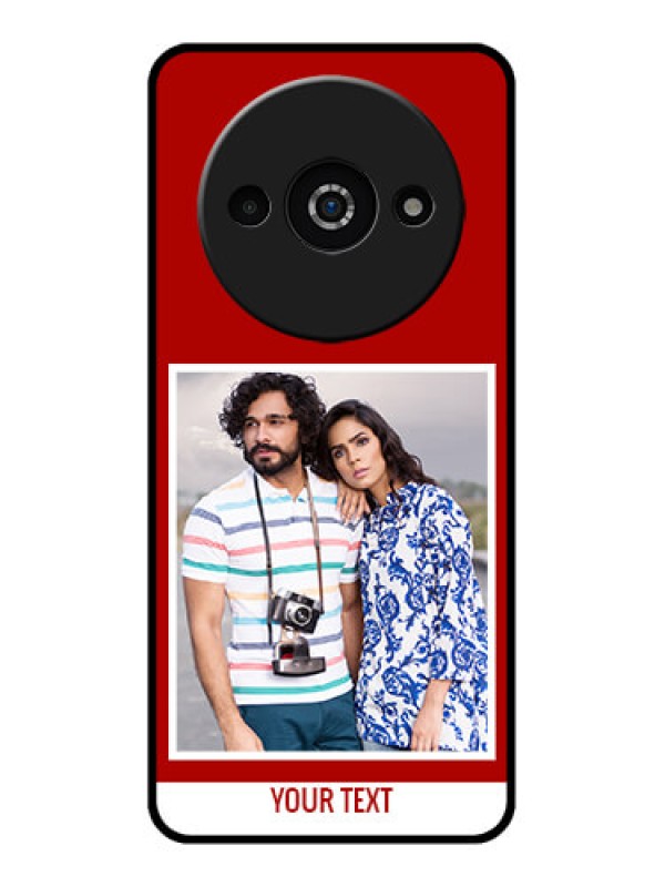 Custom Xiaomi Redmi A3 Custom Glass Phone Case - Red Color Design