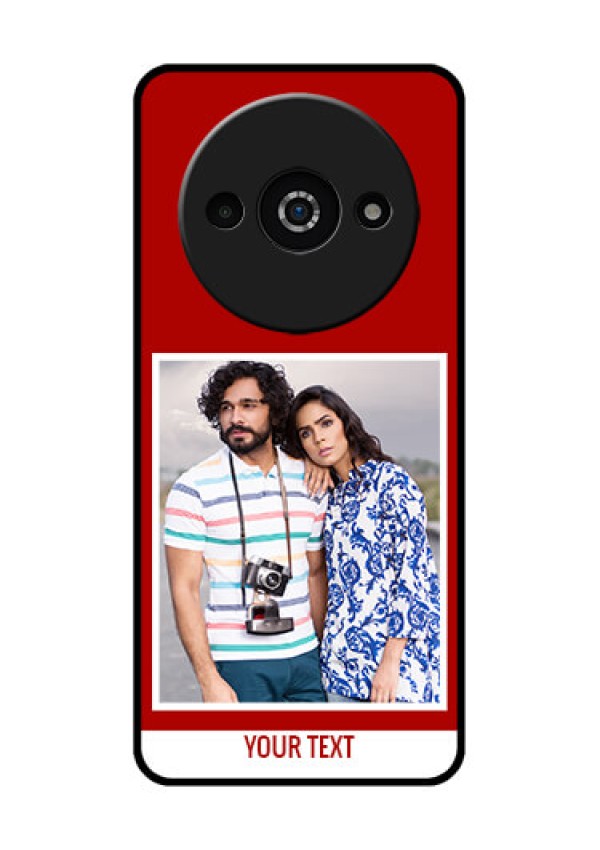 Xiaomi Redmi A3 Custom Glass Phone Case - Red Color Design