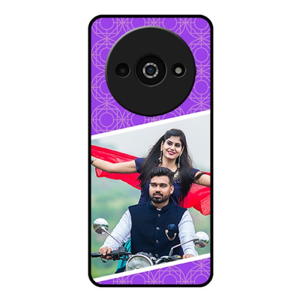 Xiaomi Redmi A3 Custom Glass Phone Case - Violet Color Pattern Design