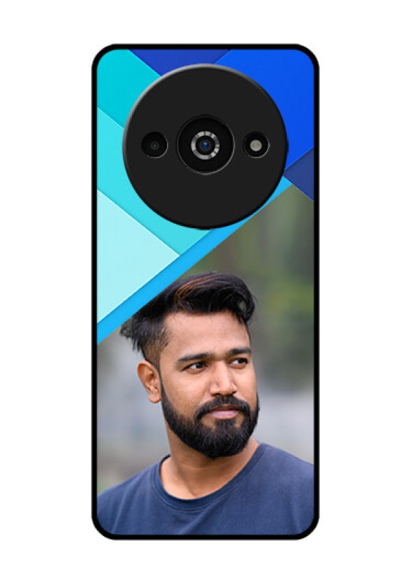 Xiaomi Redmi A3 Custom Glass Phone Case - Blue Pattern Design
