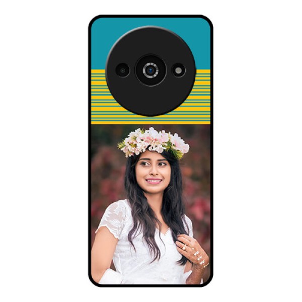 Xiaomi Redmi A3 Custom Glass Phone Case - Yellow & Blue Design