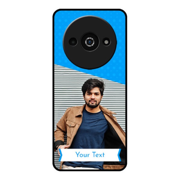 Xiaomi Redmi A3 Custom Glass Phone Case - Simple Blue Color Design Xiaomi Redmi A3 Custom Glass Phone Case - Simple Blue Color Design