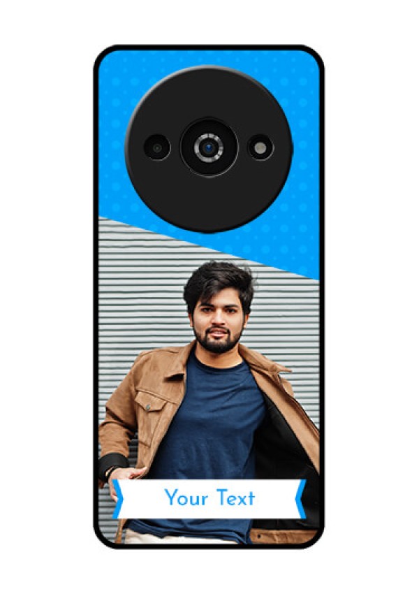 Xiaomi Redmi A3 Custom Glass Phone Case - Simple Blue Color Design