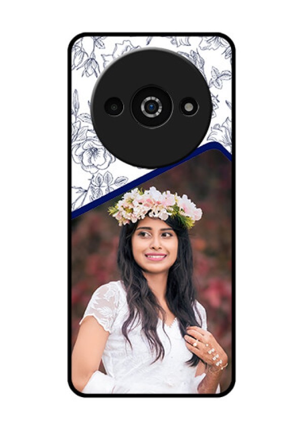 Xiaomi Redmi A3 Custom Glass Phone Case - Classy Floral Design