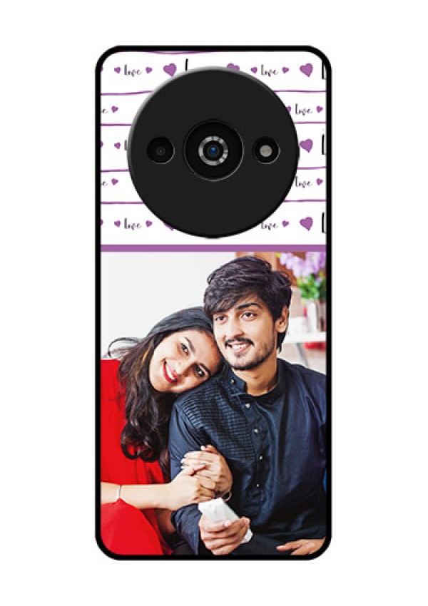 Xiaomi Redmi A3 Custom Glass Phone Case - Couples Heart Design