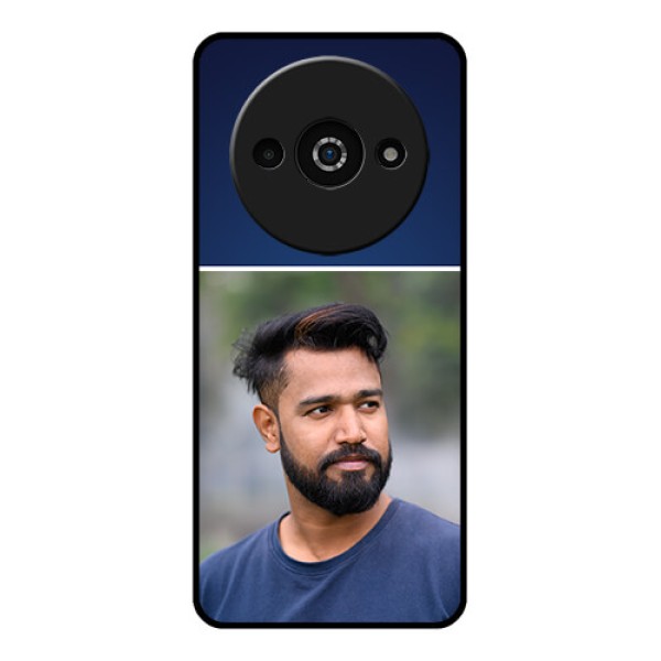 Xiaomi Redmi A3 Custom Glass Phone Case - Simple Royal Blue Design Xiaomi Redmi A3 Custom Glass Phone Case - Simple Royal Blue Design