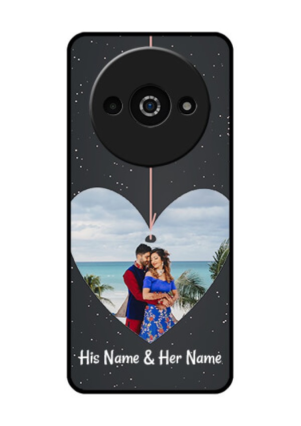 Xiaomi Redmi A3 Custom Glass Phone Case - Hanging Heart Design