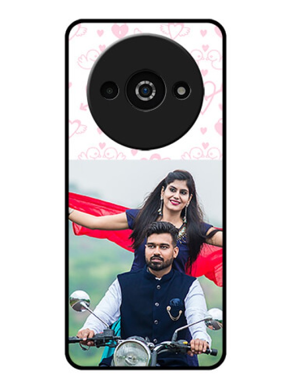 Custom Xiaomi Redmi A3 Custom Glass Phone Case - Pink Flying Heart Design