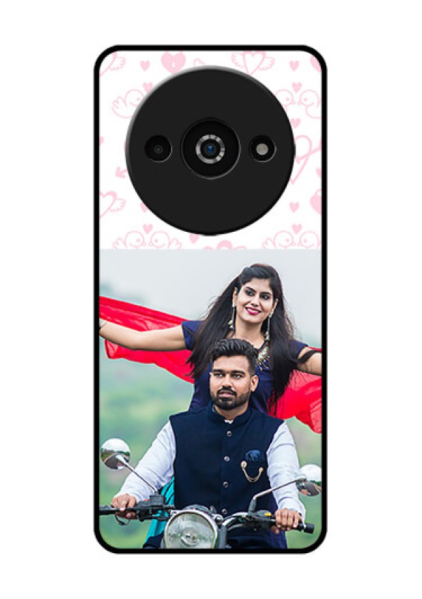 Xiaomi Redmi A3 Custom Glass Phone Case - Pink Flying Heart Design