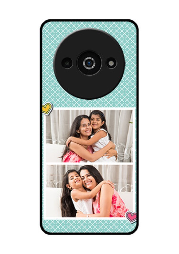 Xiaomi Redmi A3 Custom Glass Phone Case - 2 Image Holder With Pattern Design