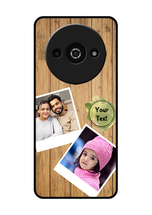 Xiaomi Redmi A3 Custom Glass Phone Case - Wooden Texture Design