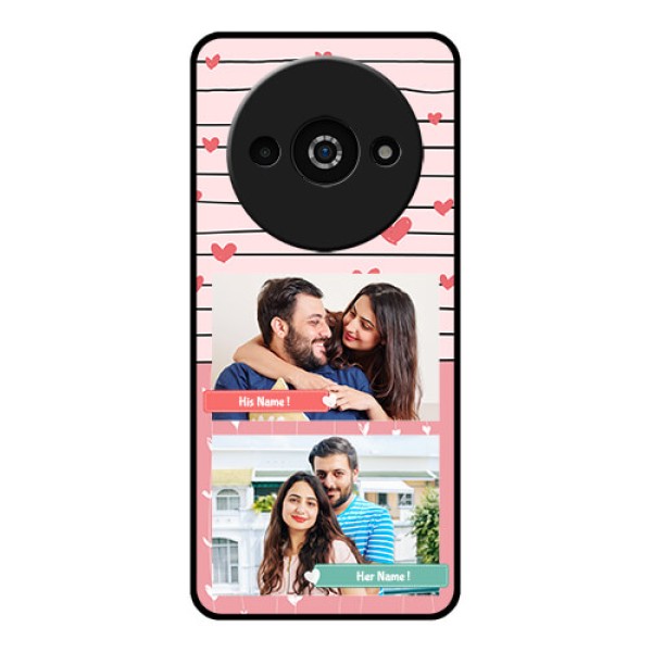 Xiaomi Redmi A3 Custom Glass Phone Case - Photo With Heart Design Xiaomi Redmi A3 Custom Glass Phone Case - Photo With Heart Design