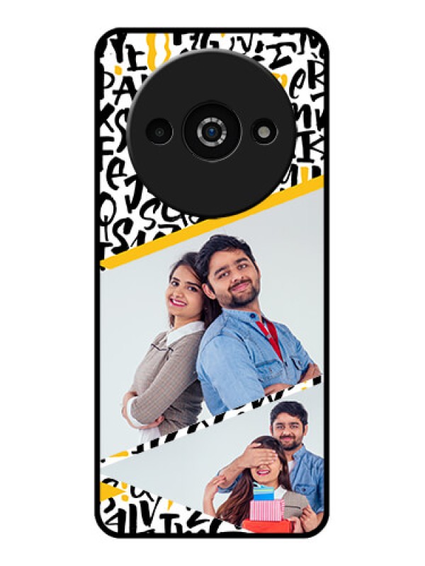 Custom Xiaomi Redmi A3 Custom Glass Phone Case - Letters Pattern Design