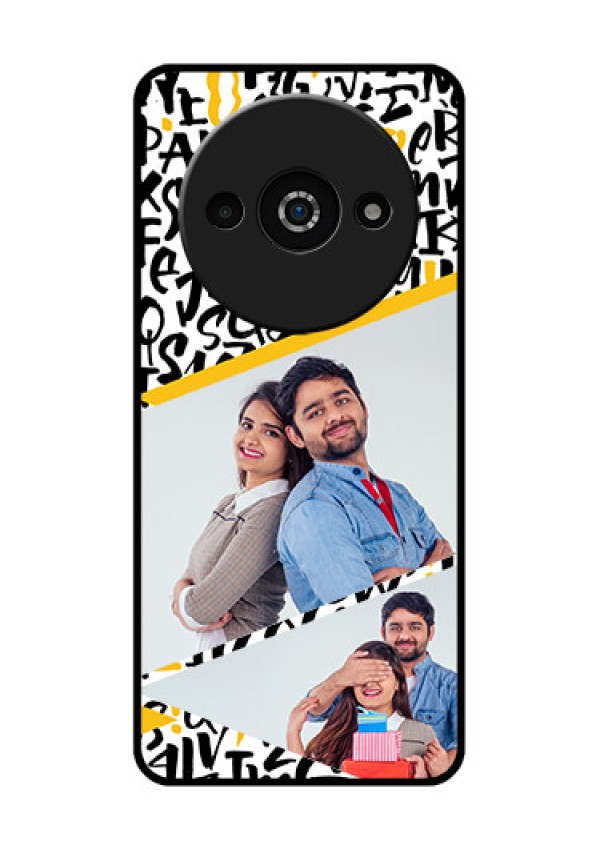 Xiaomi Redmi A3 Custom Glass Phone Case - Letters Pattern Design