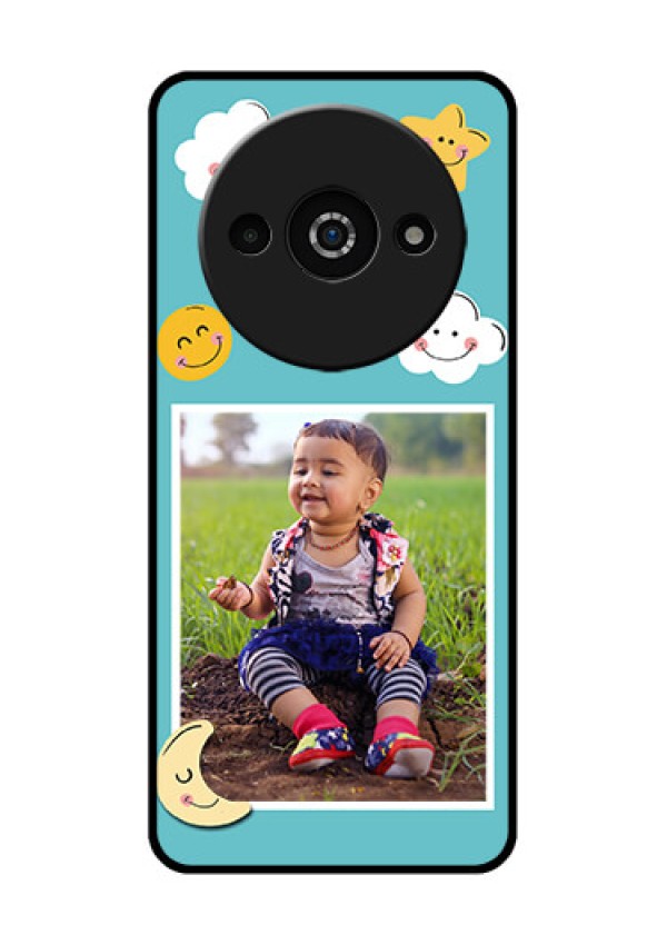 Xiaomi Redmi A3 Custom Glass Phone Case - Smiley Kids Stars Design