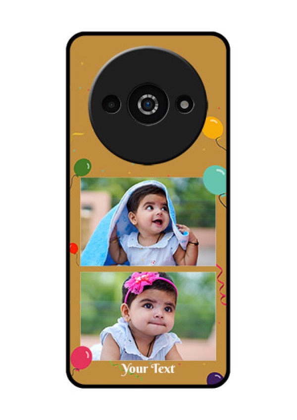 Xiaomi Redmi A3 Custom Glass Phone Case - Image Holder With Birthday Celebrations Design