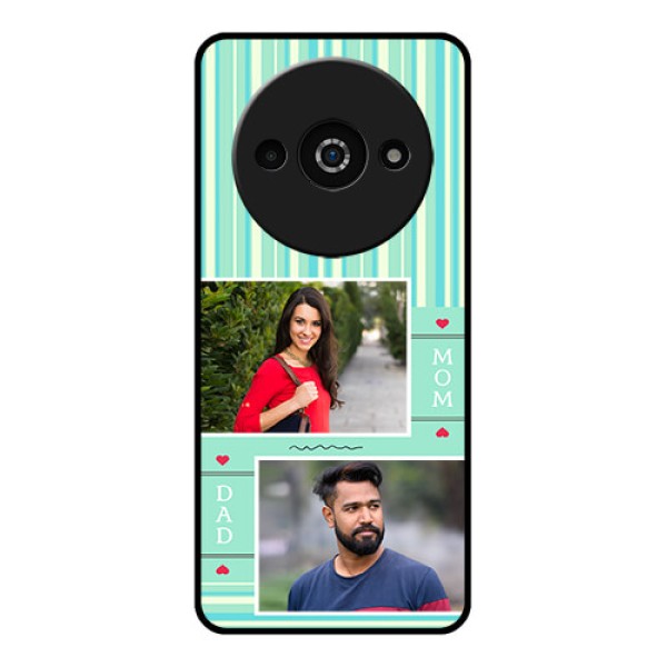Xiaomi Redmi A3 Custom Glass Phone Case - Mom & Dad Pic Design