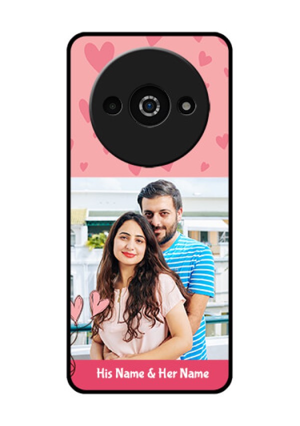 Xiaomi Redmi A3 Custom Glass Phone Case - Love Design Peach Color
