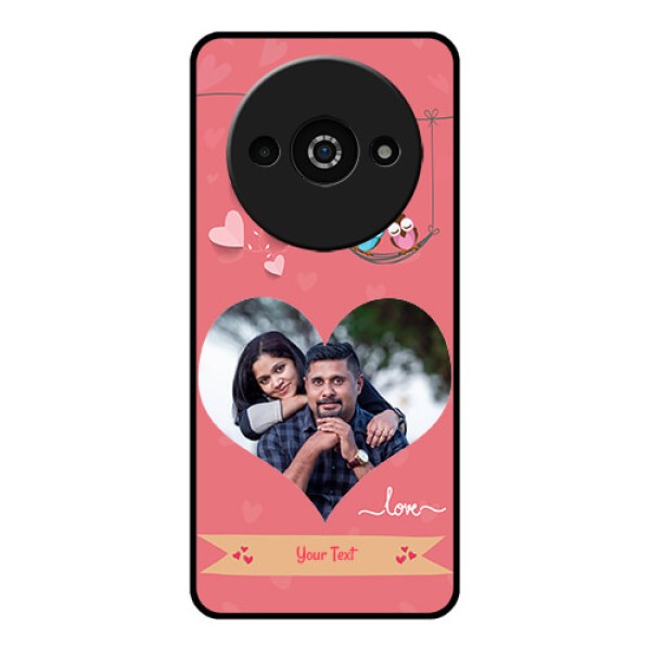 Xiaomi Redmi A3 Custom Glass Phone Case - Peach Color Love Design Xiaomi Redmi A3 Custom Glass Phone Case - Peach Color Love Design