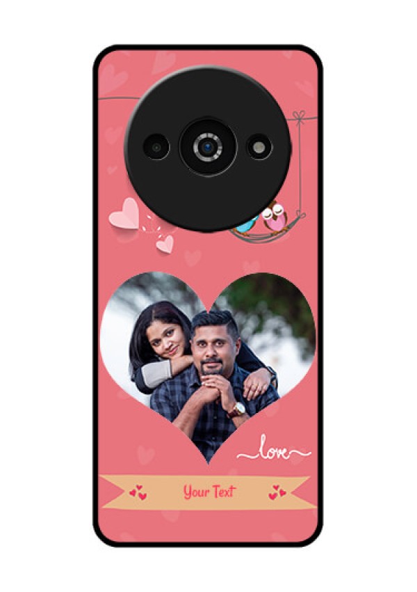 Xiaomi Redmi A3 Custom Glass Phone Case - Peach Color Love Design