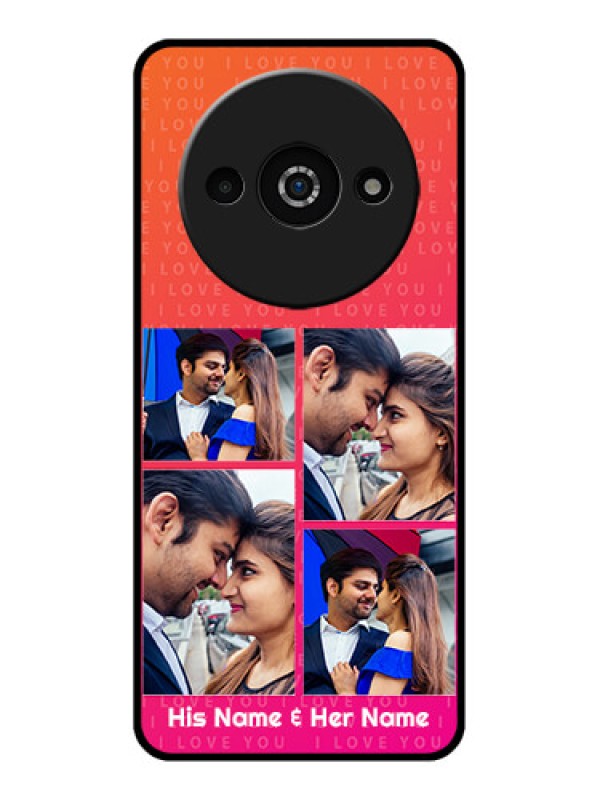 Custom Xiaomi Redmi A3 Custom Glass Phone Case - I Love You Pink Design