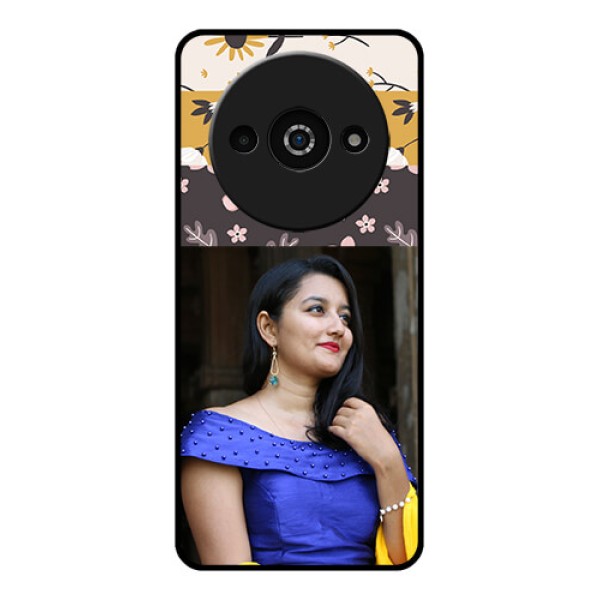 Xiaomi Redmi A3 Custom Glass Phone Case - Stylish Floral Design Xiaomi Redmi A3 Custom Glass Phone Case - Stylish Floral Design