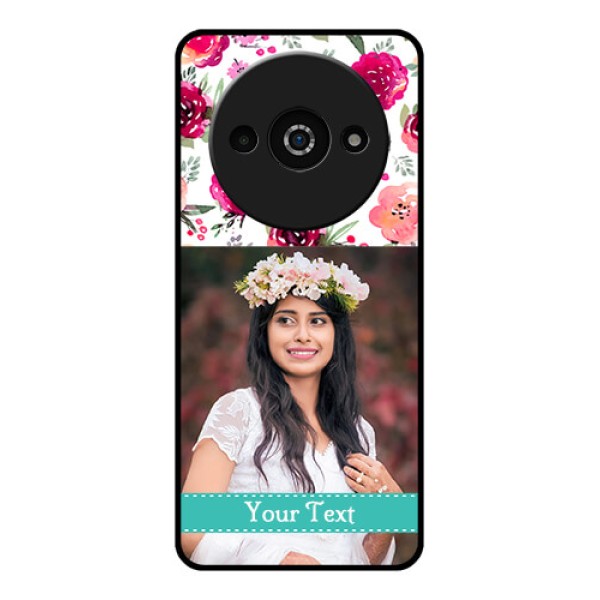 Xiaomi Redmi A3 Custom Glass Phone Case - Water Colors Floral Design Xiaomi Redmi A3 Custom Glass Phone Case - Water Colors Floral Design
