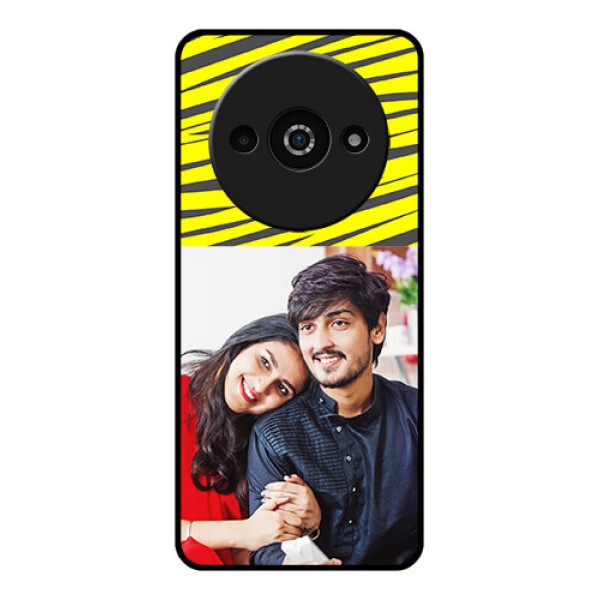 Xiaomi Redmi A3 Custom Glass Phone Case - Yellow Abstract Design Xiaomi Redmi A3 Custom Glass Phone Case - Yellow Abstract Design