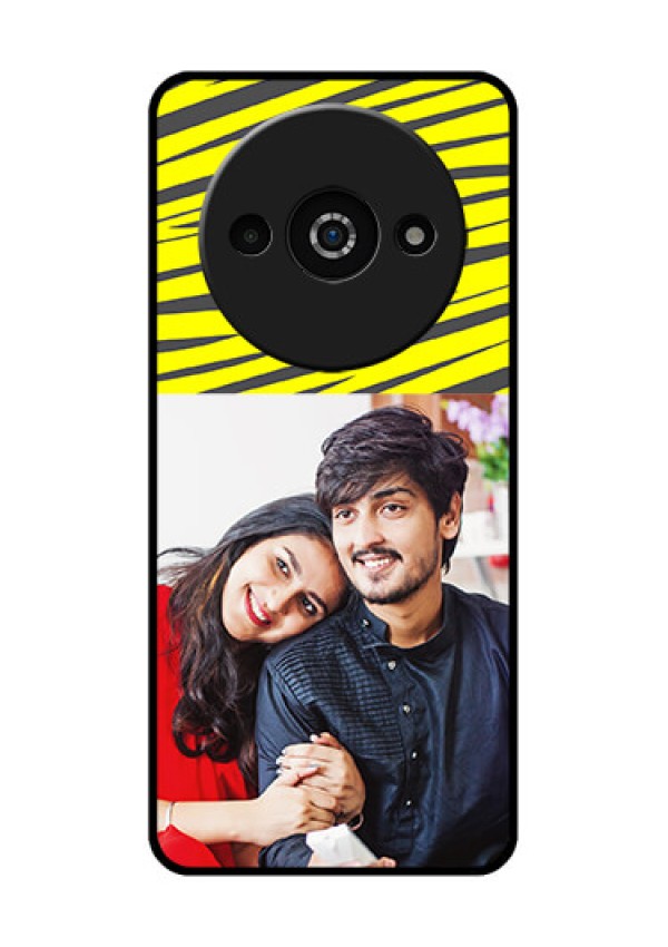 Xiaomi Redmi A3 Custom Glass Phone Case - Yellow Abstract Design