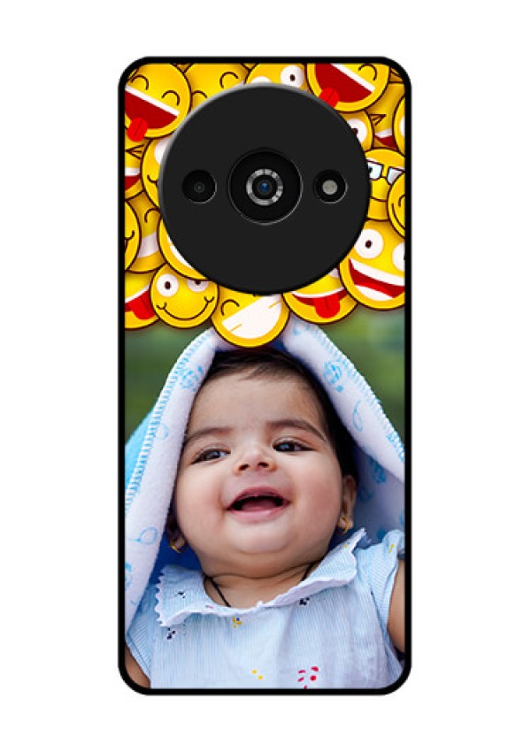 Xiaomi Redmi A3 Custom Glass Phone Case - With Smiley Emoji Design