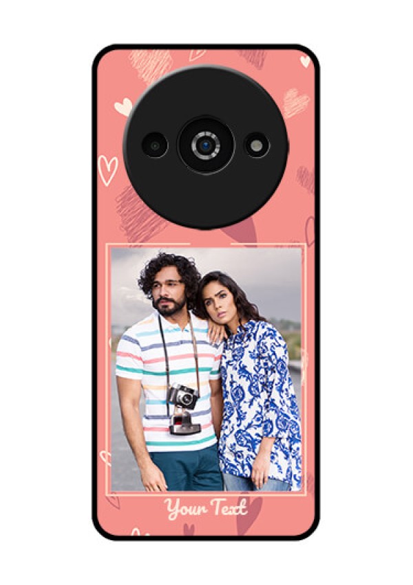 Xiaomi Redmi A3 Custom Glass Phone Case - Love Doodle Art Design