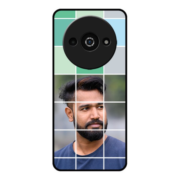 Xiaomi Redmi A3 Custom Glass Phone Case - With White Box Pattern