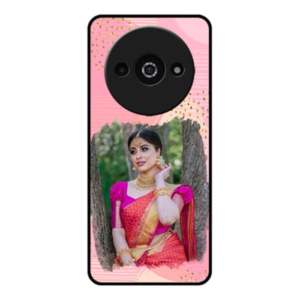 Xiaomi Redmi A3 Custom Glass Phone Case - Gold Glitter Splash Design