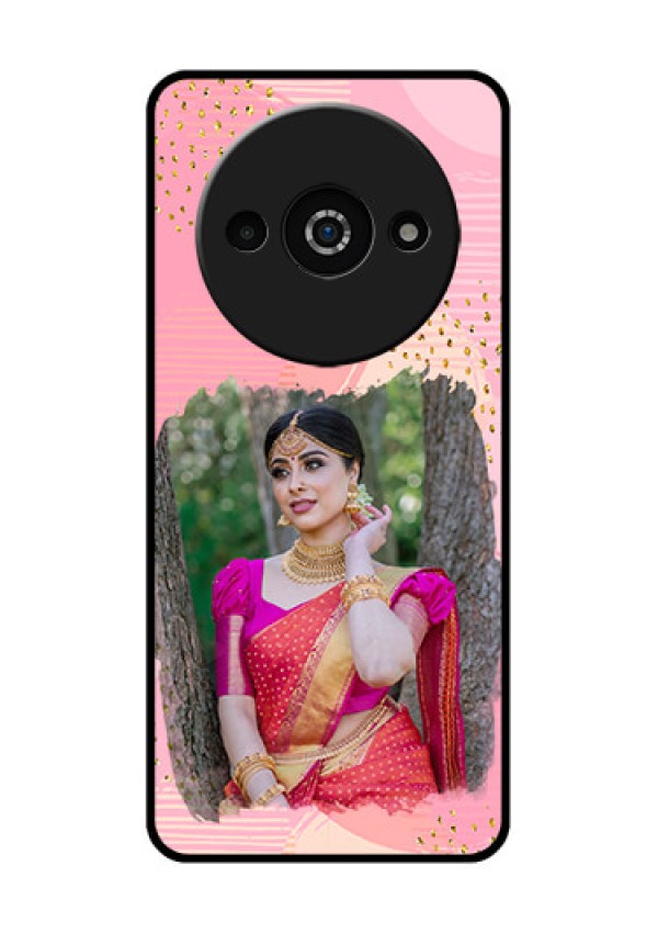 Xiaomi Redmi A3 Custom Glass Phone Case - Gold Glitter Splash Design