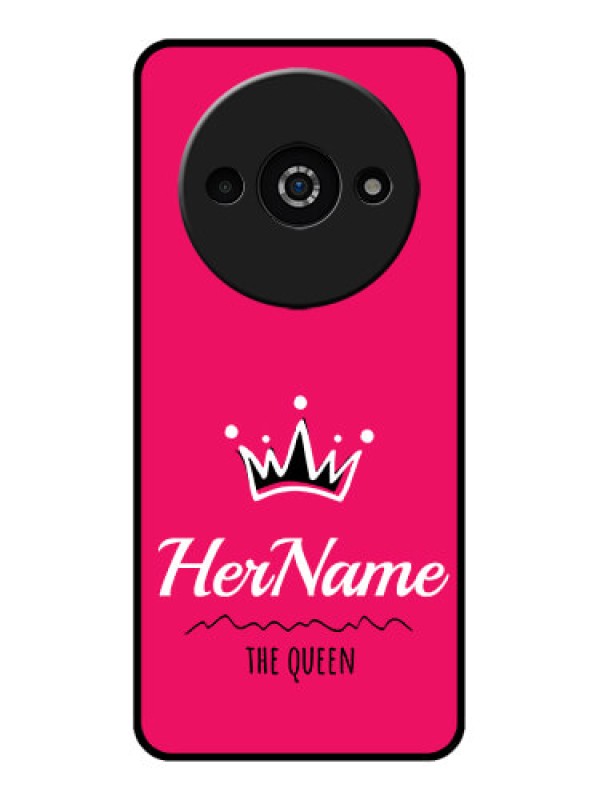 Custom Xiaomi Redmi A3 Custom Glass Phone Case - Queen With Name Design