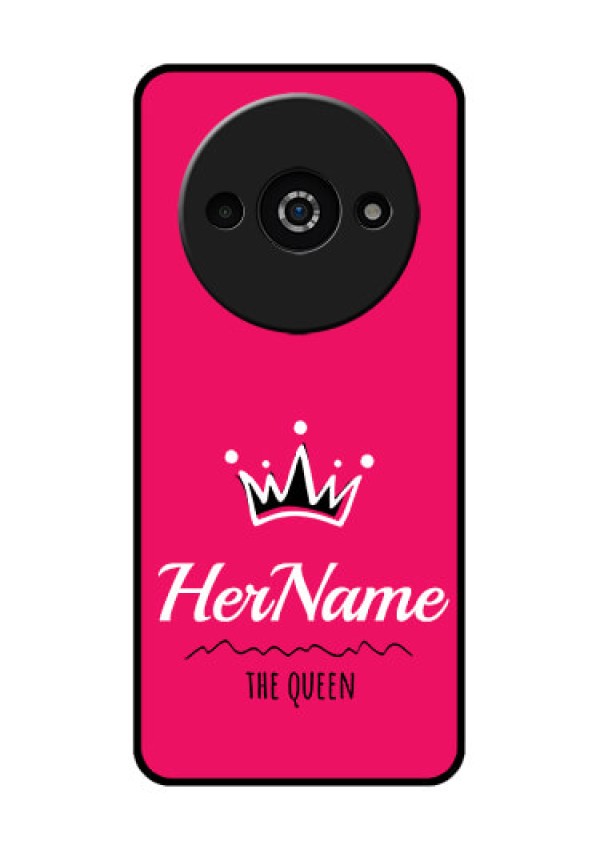Xiaomi Redmi A3 Custom Glass Phone Case - Queen With Name Design