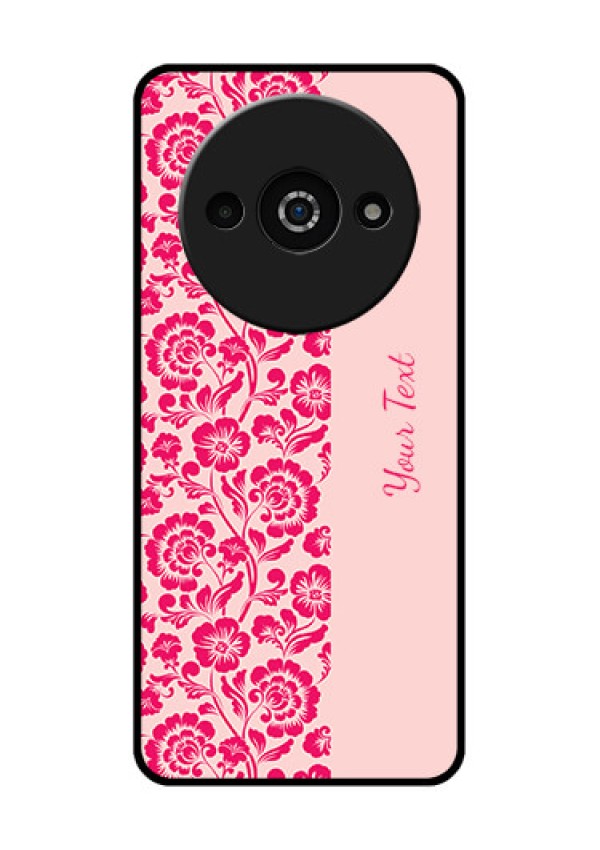 Xiaomi Redmi A3 Custom Glass Phone Case - Attractive Floral Pattern Design