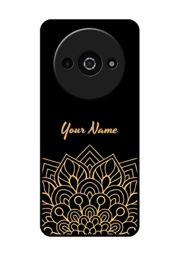 Xiaomi Redmi A3 Custom Glass Phone Case - Golden Mandala Design