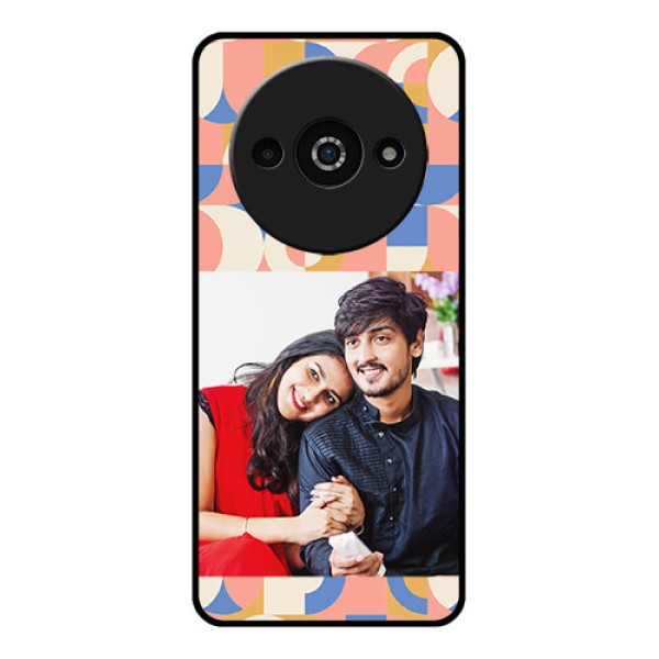 Xiaomi Redmi A3 Custom Glass Phone Case - Semi - Circle Maze Pattern Design Xiaomi Redmi A3 Custom Glass Phone Case - Semi - Circle Maze Pattern Design