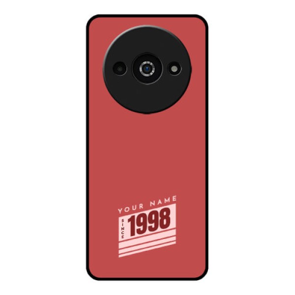 Xiaomi Redmi A3 Custom Glass Phone Case - Red Custom Year Of Birth Design Xiaomi Redmi A3 Custom Glass Phone Case - Red Custom Year Of Birth Design