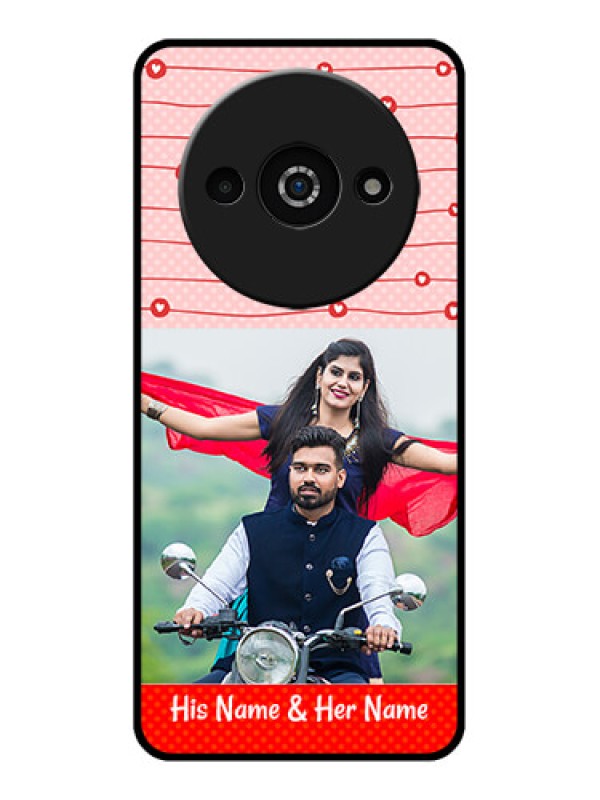 Custom Redmi A3X Custom Glass Phone Case - Red Pattern Case Design