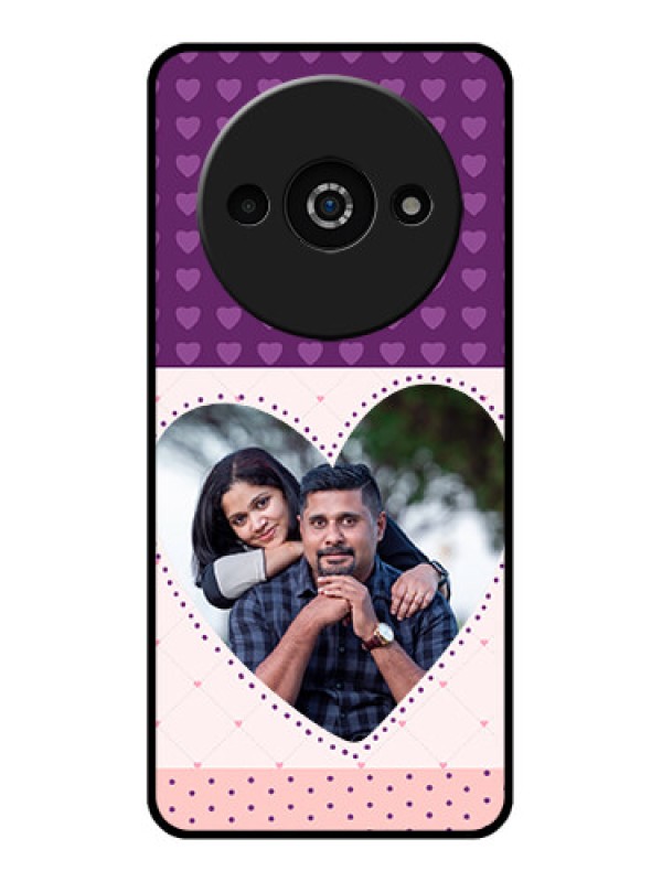 Custom Redmi A3X Custom Glass Phone Case - Violet Love Dots Design