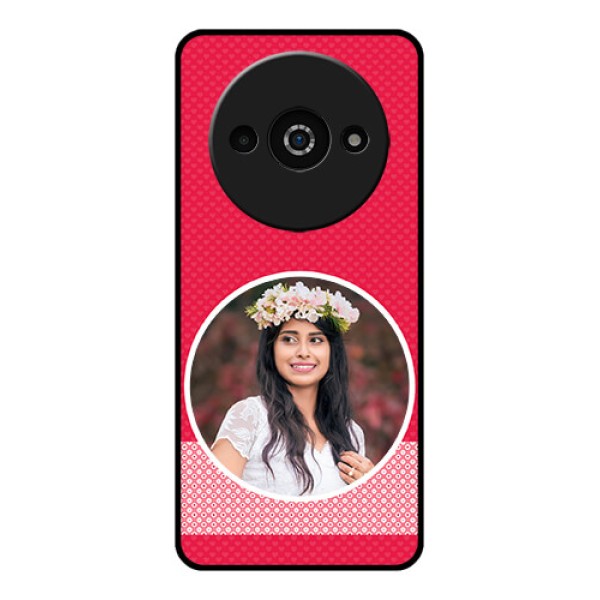 Redmi A3X Custom Glass Phone Case - Pink Color Pattern Design