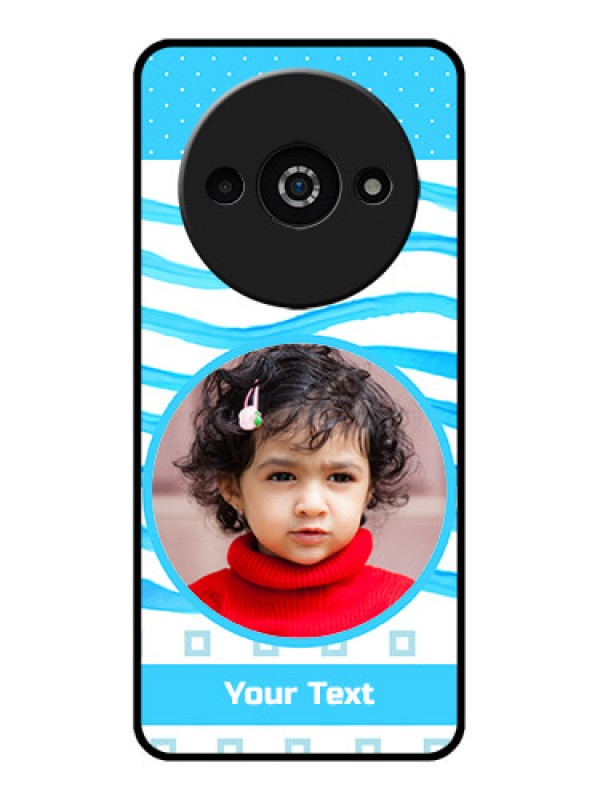 Custom Redmi A3X Custom Glass Phone Case - Simple Blue Case Design