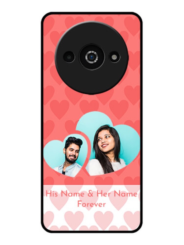 Custom Redmi A3X Custom Glass Phone Case - Couple Pic Upload Design